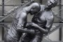 A statue depicting former French national soccer team player Zidane's head-butt on Italian defender Materazzi during the 2006 final of the soccer World Cup is seen in front of the Centre Pompidou modern art museum in Paris